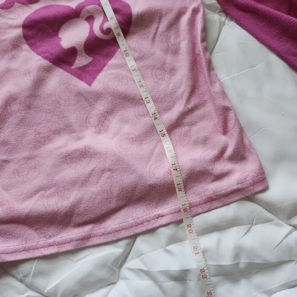 Barbie Pink Fleece Long Sleeve Girl's Size L 10/12